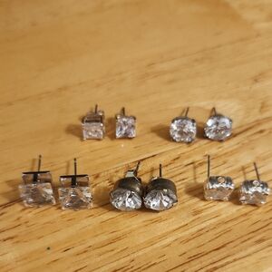 Silver Stud Earring Set X5